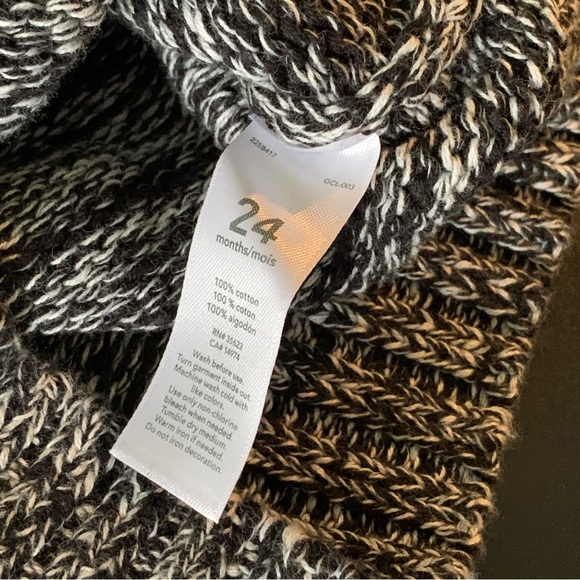 Unisex 24 Months CARTER’S Black White Marl Rag Sweater Pullover Half Zip EXC - Picture 15 of 15